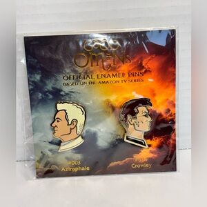 Good Omens Enamel Pin Set Aziraphale #003 Crowley #004 Official Licensed